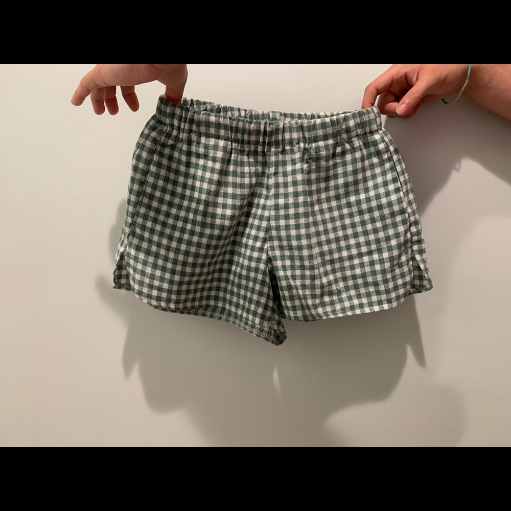Brandy Melville green & white shorts
